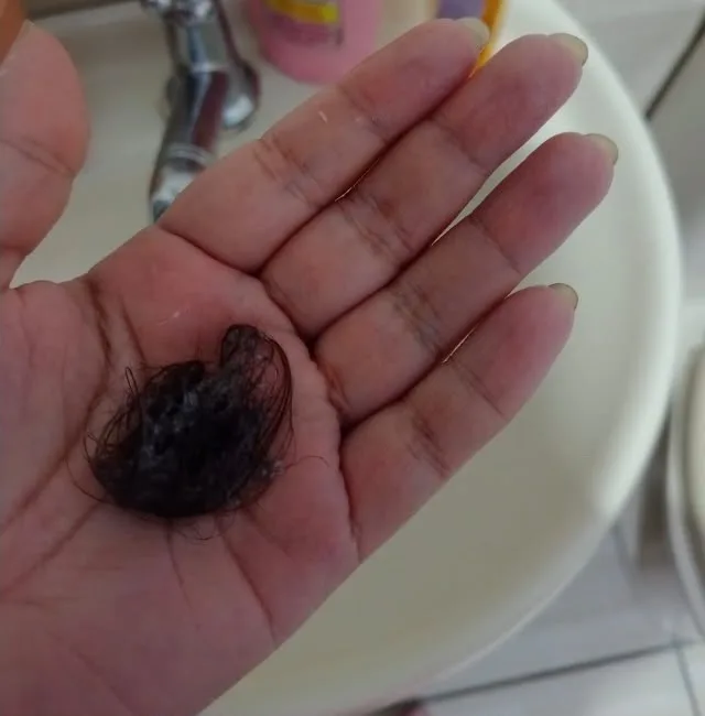 Fios que caíram no banho: depois